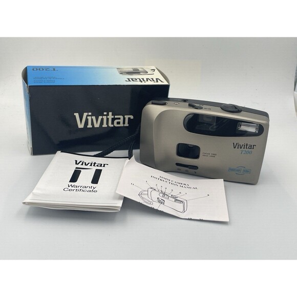 Vintage Vivitar T200 35mm Film Camera  Focus Free Lens Point & Shoot  Tested - Picture 1 of 6
